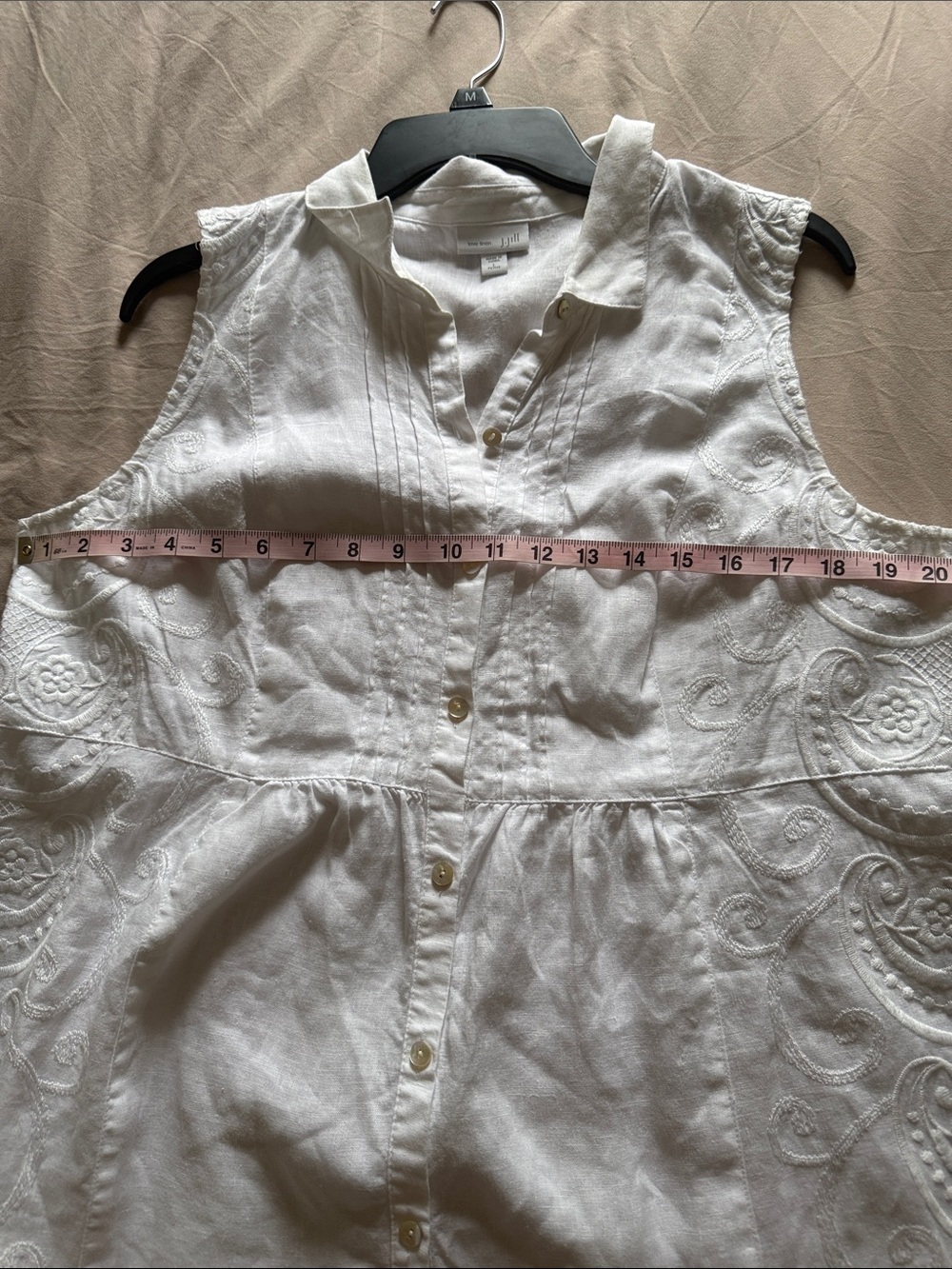 J.Jill linen sleeveless dress with embroidered detailing - Picture 12 of 14